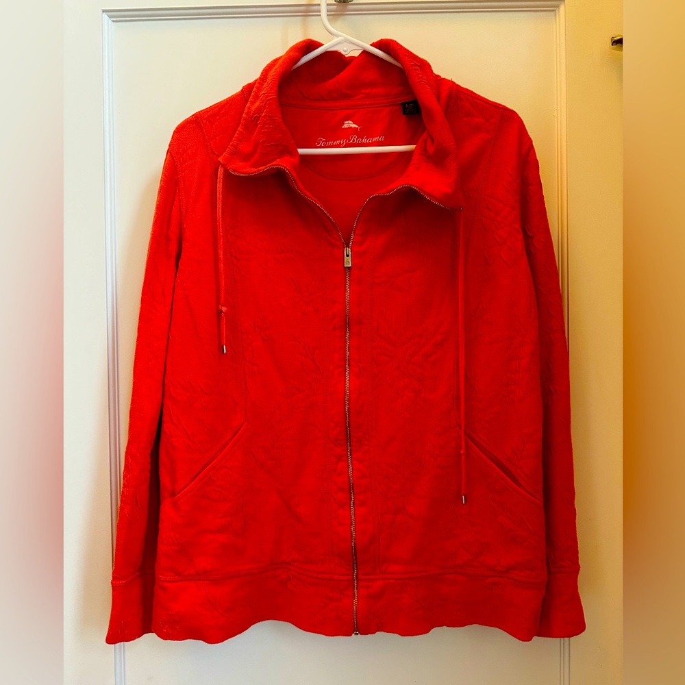 Tommy Bahama Jacket in Tangerine, with Embossed Floral Print